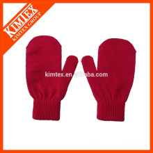 Wholesale cheap custom acrylic knit red mittens